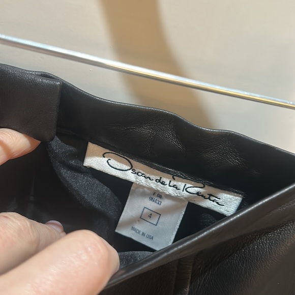 Oscar de la Renta leather midi skirt - NWOT - Picture 3 of 5